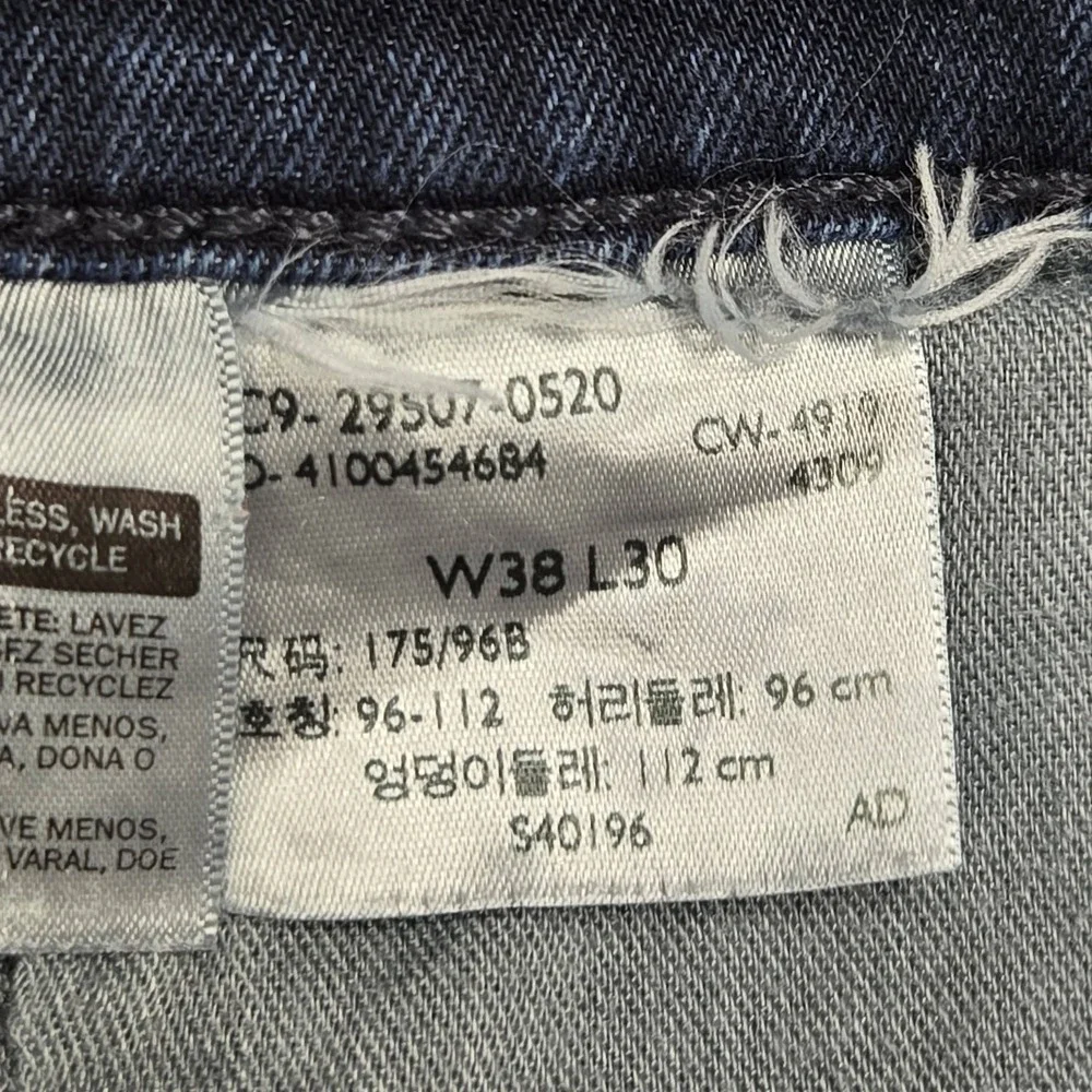 Levi's 502 Men Jeans 38X30 Dark Blue Denim Tapered Leg Allseason Tech